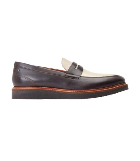Mocassins penny sid homme marron / beige Base London