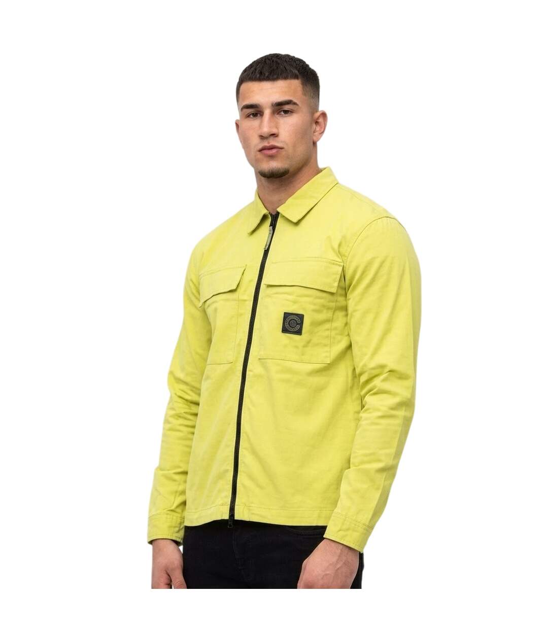 Mens Full Zip Overshirt Lime Marshall Artist-4