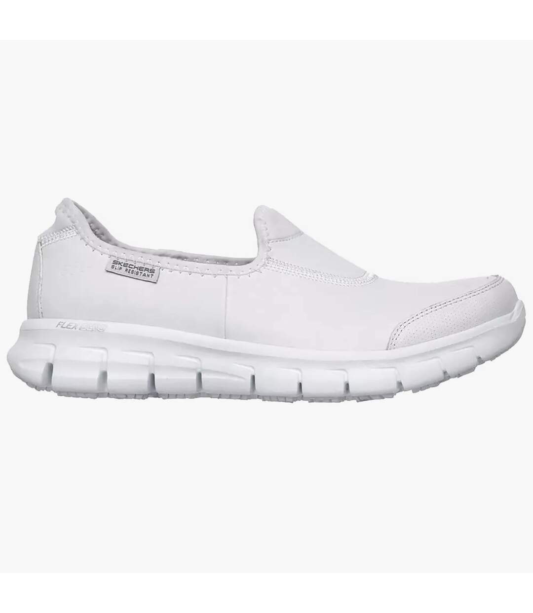 Womens sure track slip resistant slip on work shoe white Skechers-3