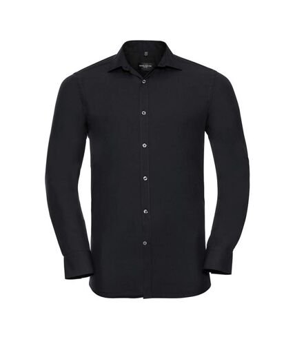 Russell Collection Mens Ultimate Stretch Long-Sleeved Shirt (Black) - UTRW9735