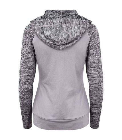 Veste à capuche zoodie femme gris / gris chiné AWDis Cool