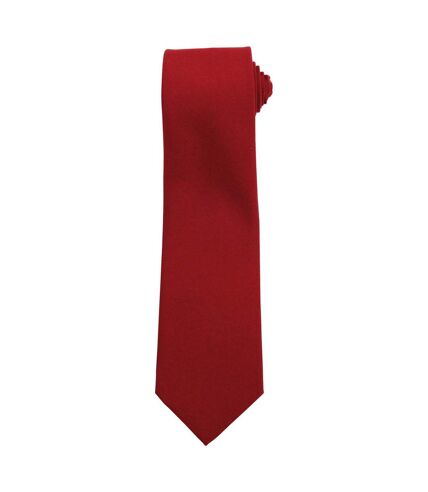 Premier Plain Polyester Tie (Burgundy) (One Size)