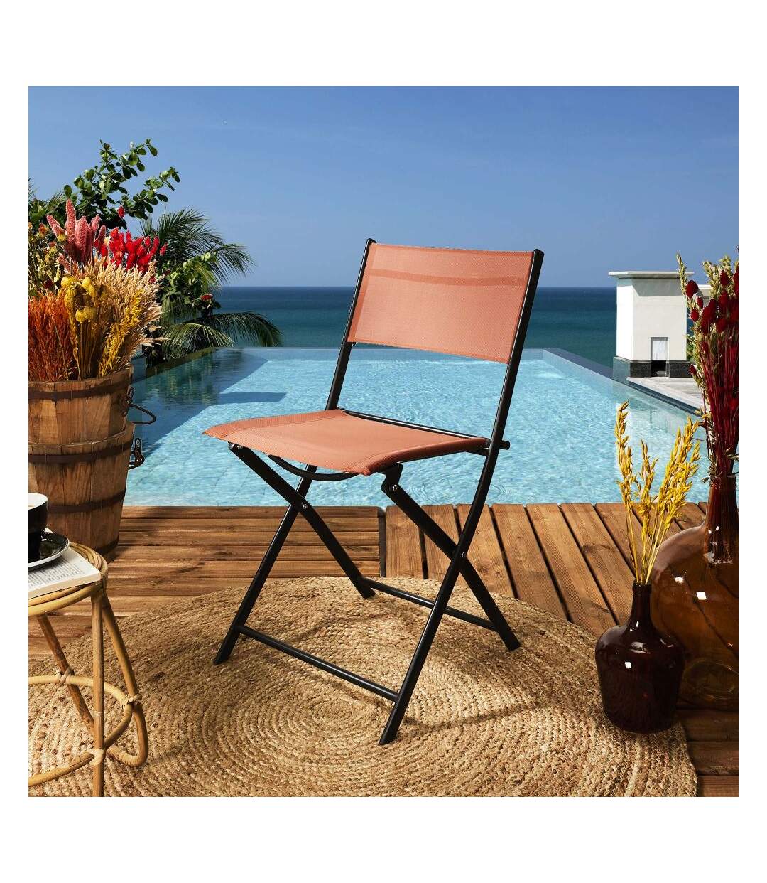 Chaise de jardin pliable en acier Elba-2