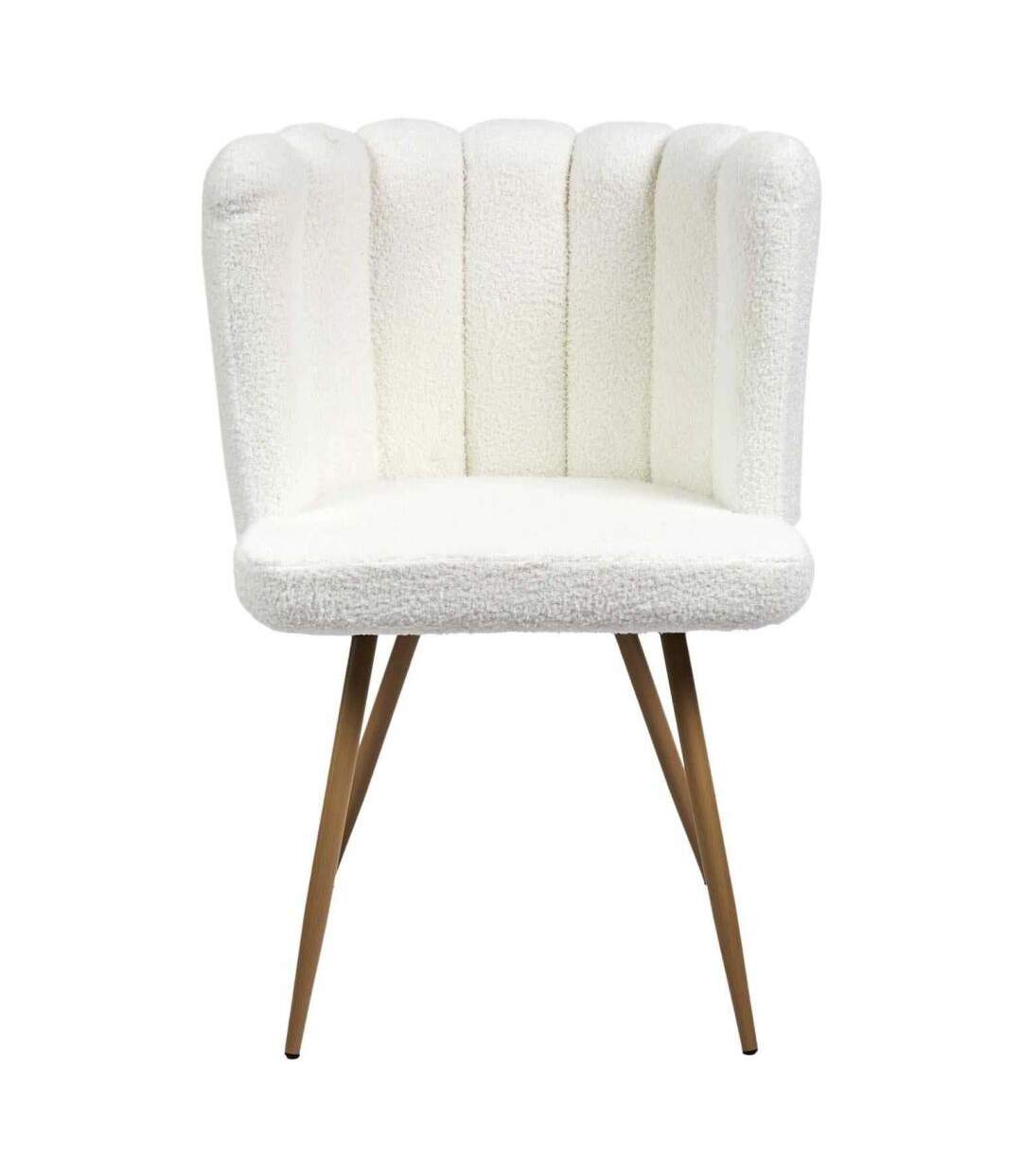 Chaise assise en tissu bouclette blanc Ariel-3