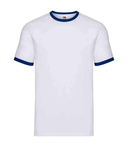 Mens ringer contrast t-shirt white/royal blue Fruit of the Loom