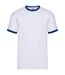 Mens ringer contrast t-shirt white/royal blue Fruit of the Loom