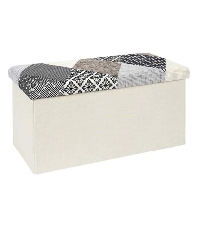 Banc coffre pliable Patchwork gris