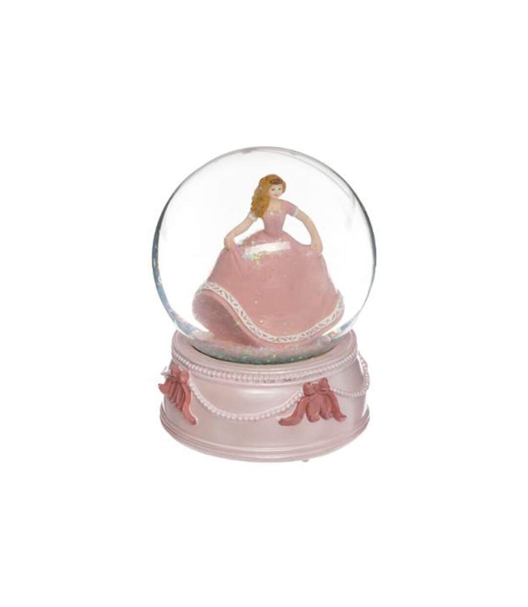 Boule à Neige Musicale Princesse 14cm Rose-2