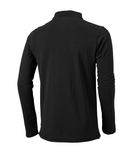 Elevate Mens Oakville Long Sleeve Polo Shirt (Solid Black)