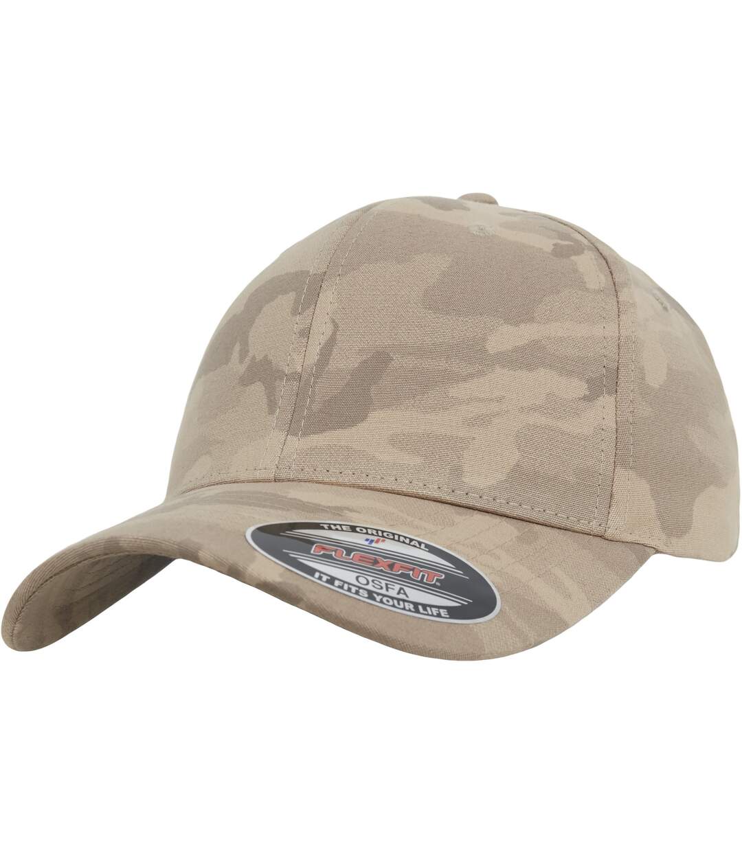 Casquette flexfit beige foncé camouflage Yupoong-1