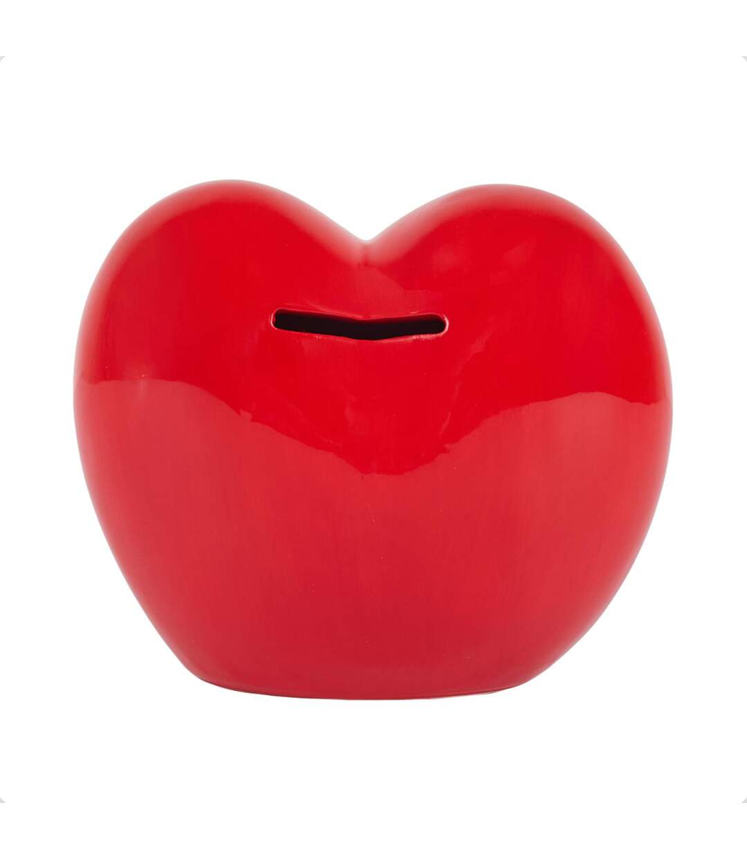Tirelire Déco Cœur Kawaii 14cm Rouge-2