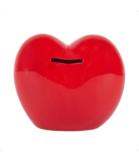 Tirelire Déco Cœur Kawaii 14cm Rouge