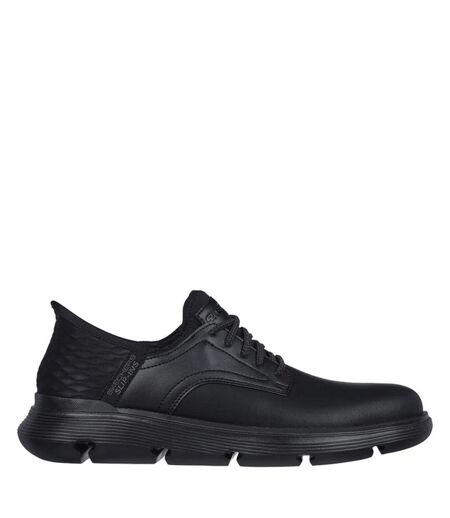 Mens Garza Gervin Leather Oxford Shoes Black Skechers