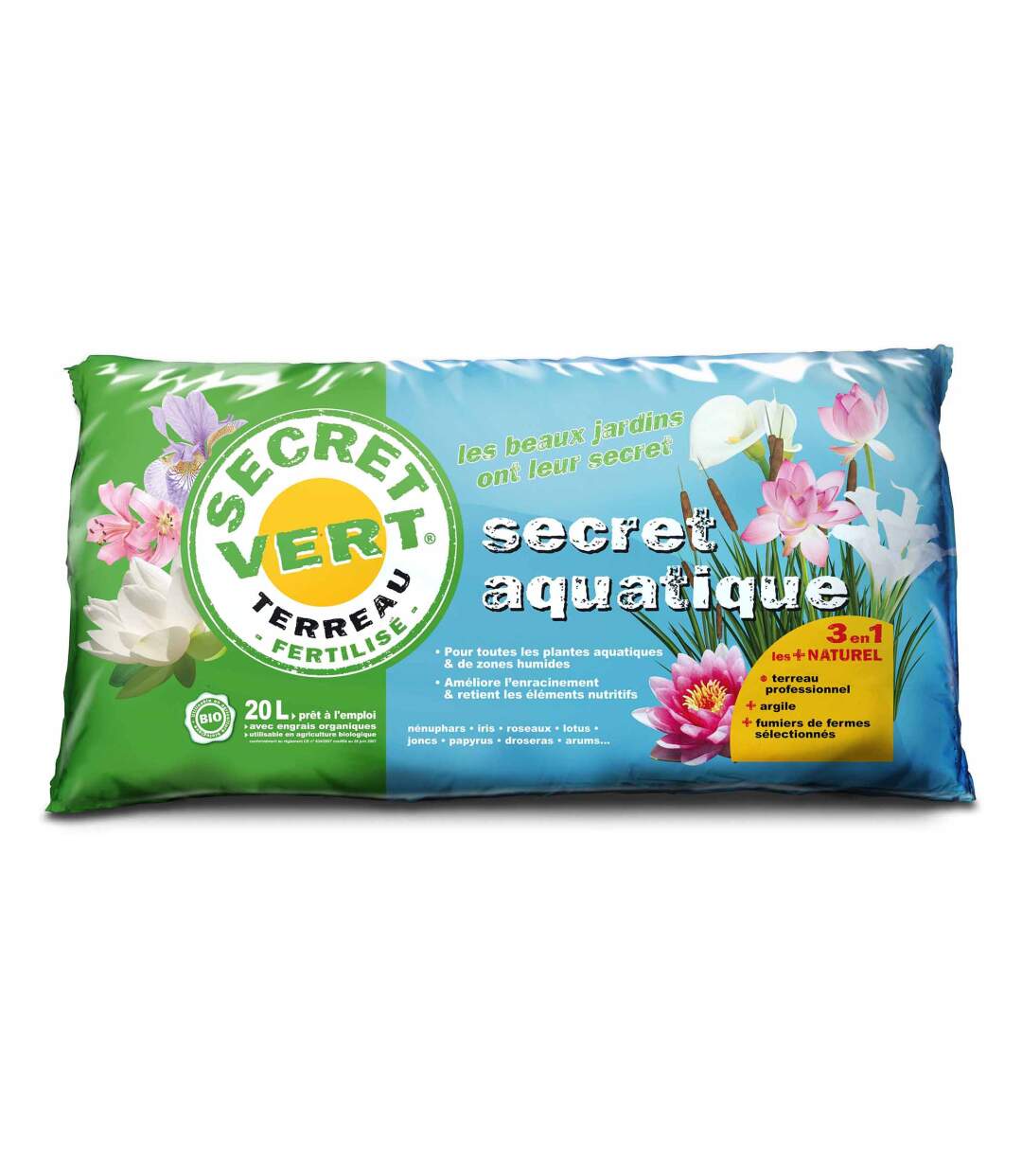 Terreau bio pour plantes aquatiques 20L (Lot de 5)