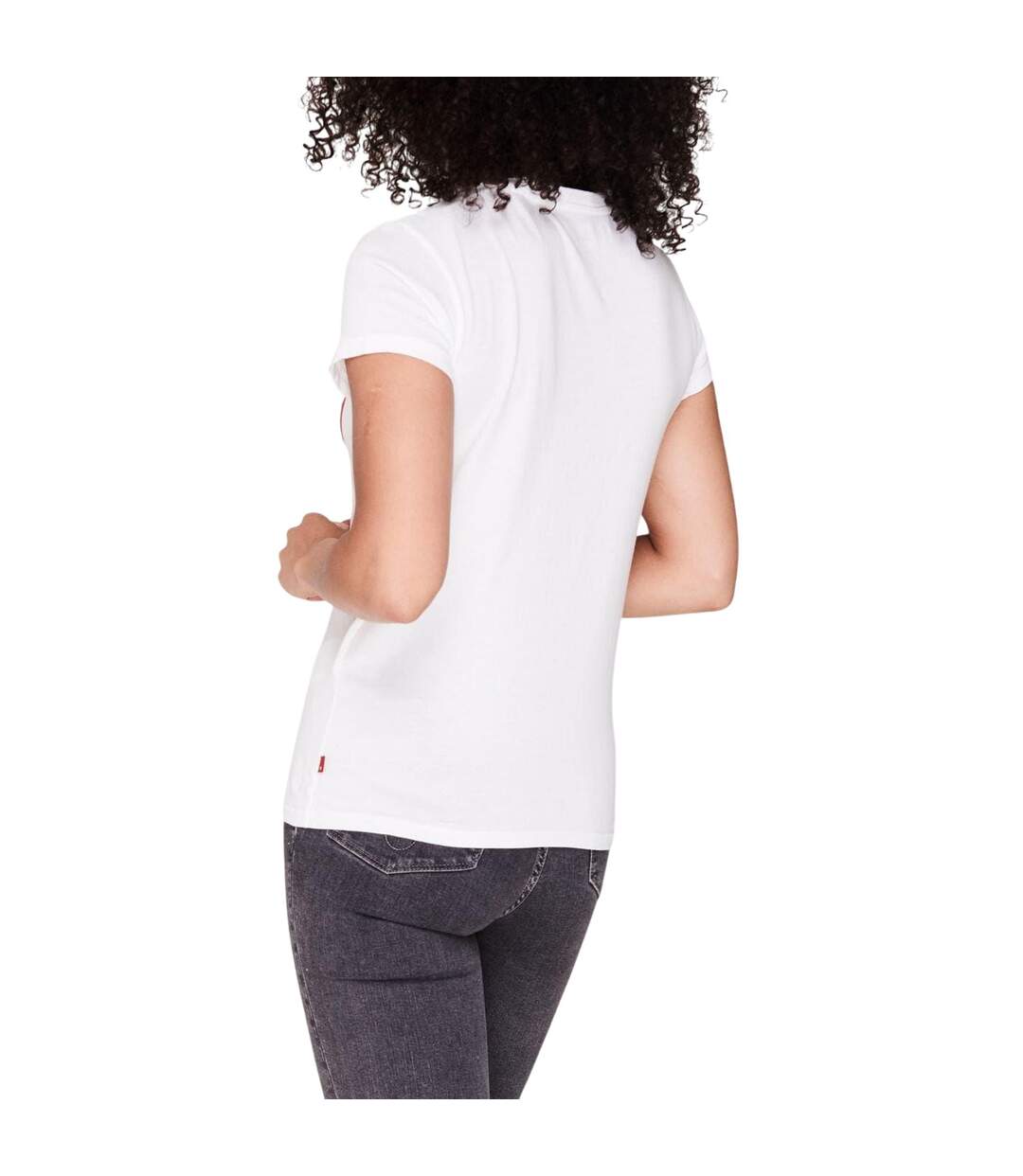 Womens/ladies Batwing Logo T-shirt White Levis-4