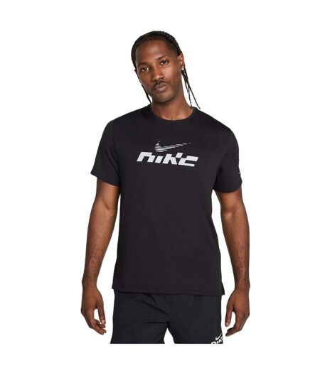 T-shirt Motif/style Swoosh Miler Homme Noir Réfléchissant Nike