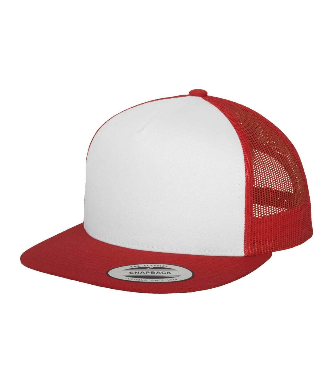 Casquette Trucker Motif/style Uni Classic Adulte Rouge Blanc Flexfit-1
