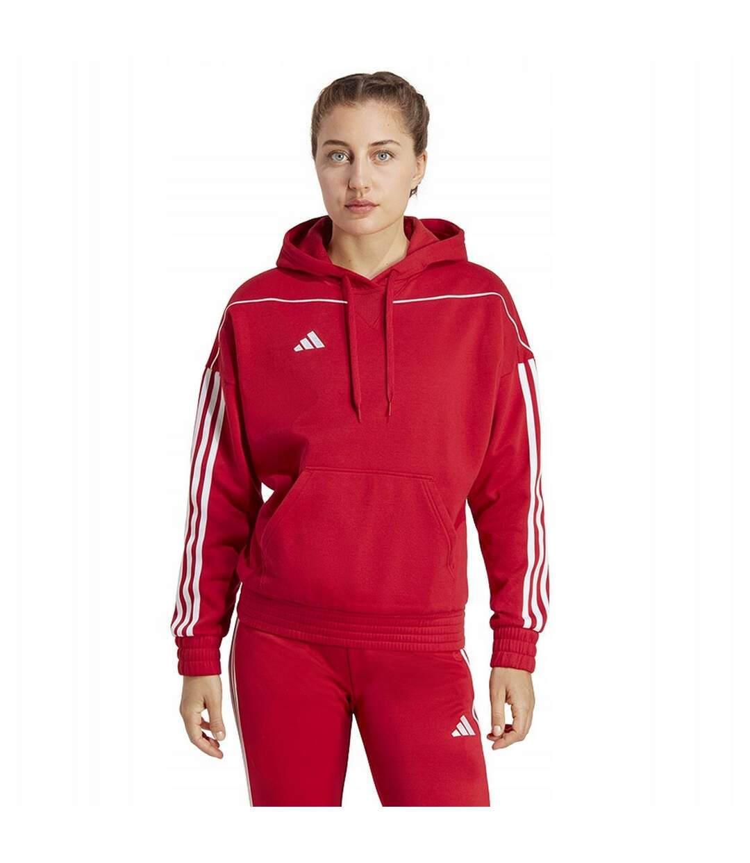 Sweat À Capuche Tiro Femme Rouge Adidas-1