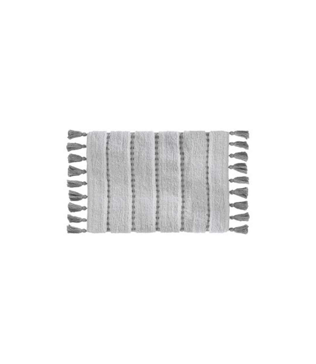 Tapis Salle de Bain Pompons 50x75cm Gris-1