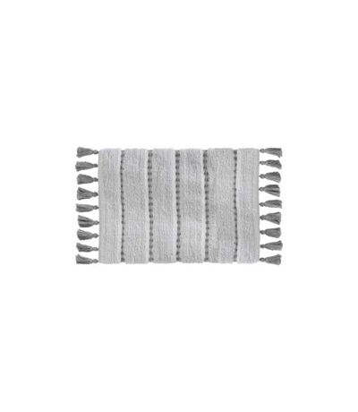 Tapis Salle de Bain Pompons 50x75cm Gris