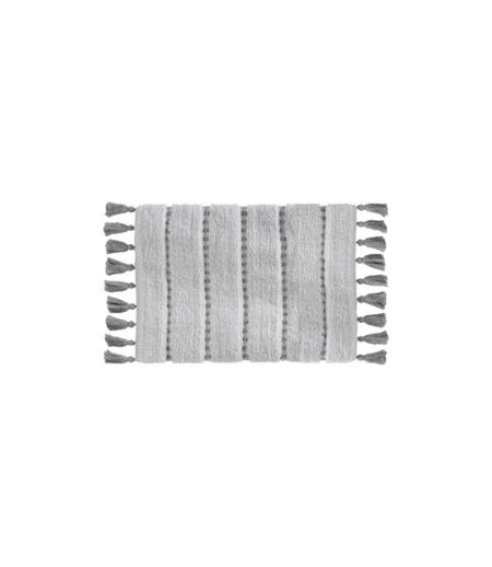 Tapis Salle de Bain Pompons 50x75cm Gris