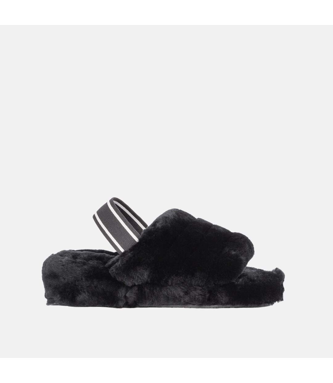 Ladies Grey Ava Sheepskin Slipper Sling Back-1