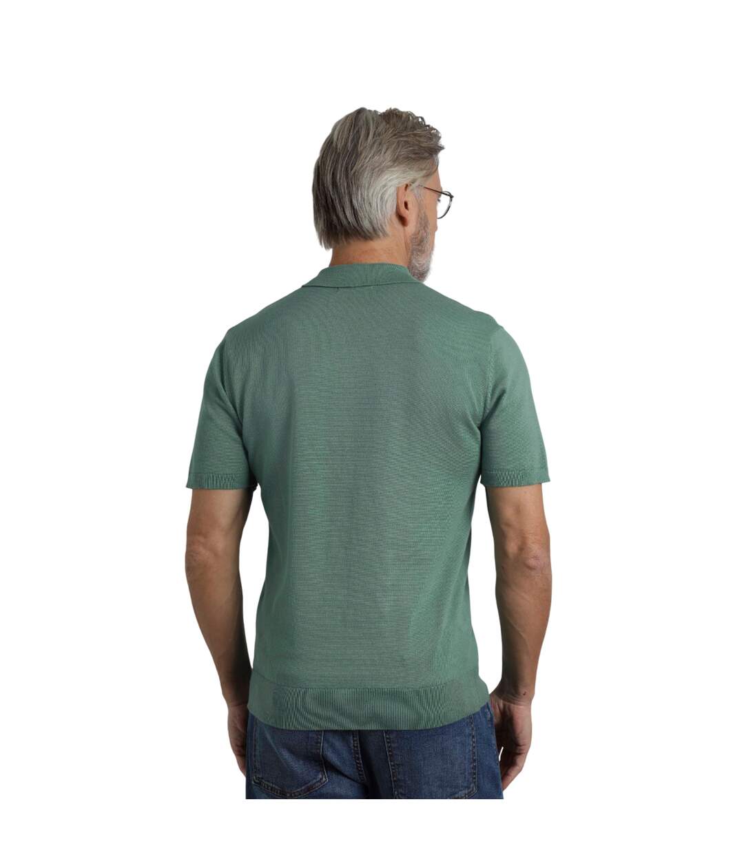 Mens quentin knitted short-sleeved polo shirt ivy Weird Fish-4