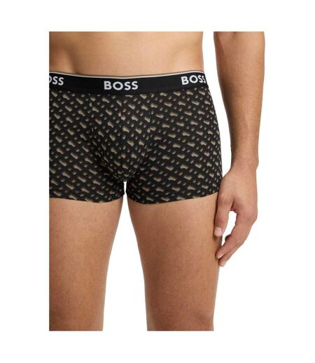Lot De 3  Boxers Motif/style Logo Bodywear Homme Bleu Noir Vert Boss