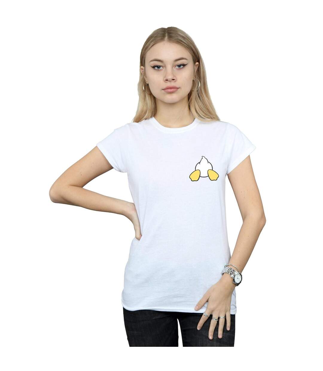 Disney T-shirt en coton imprimé Donald Duck à l'envers (Blanc) - UTBI32533-2