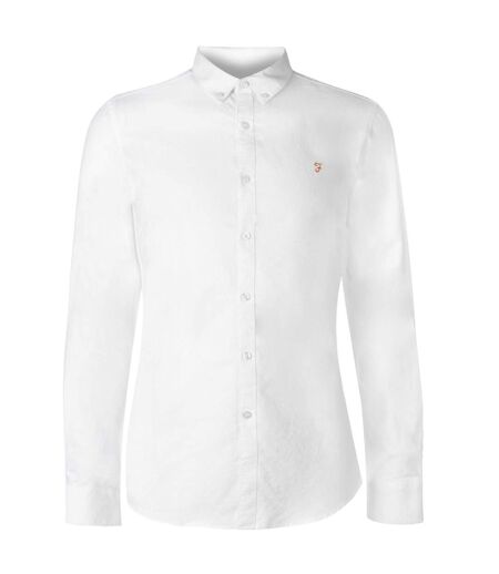 Chemise À Boutons Manches Longues Motif/style Rétro Homme Blanc Farah