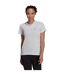 Womens/ladies 3 Stripes Aeroready T-shirt Grey Adidas-1