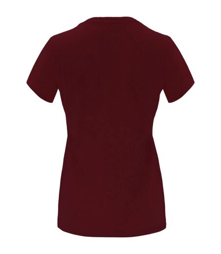 Womens/ladies capri short-sleeved t-shirt garnet Roly