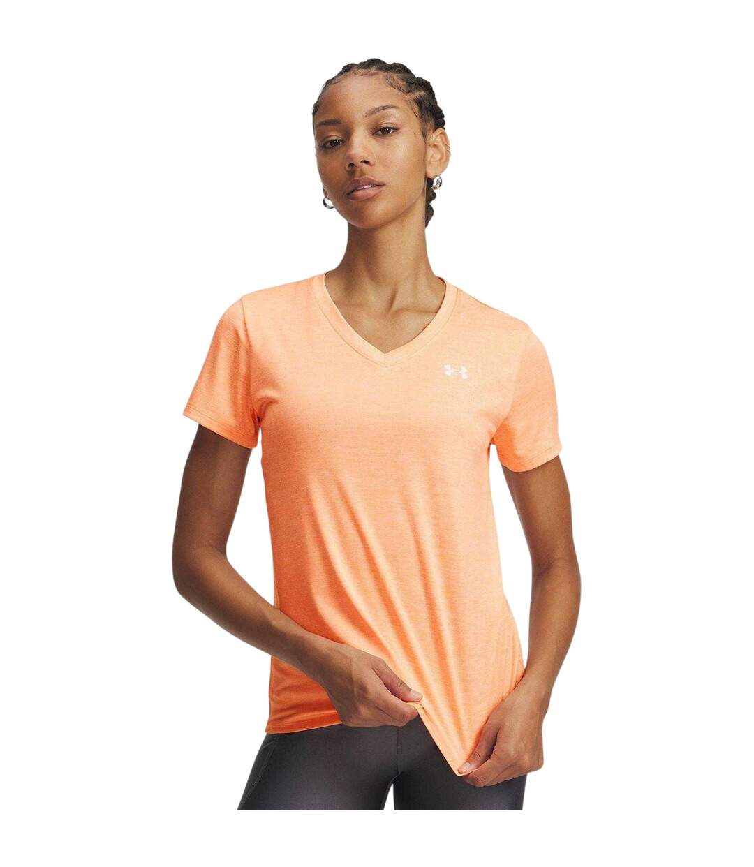 T-shirt Motif/style À Nœud Femme Orange Under Armour-1