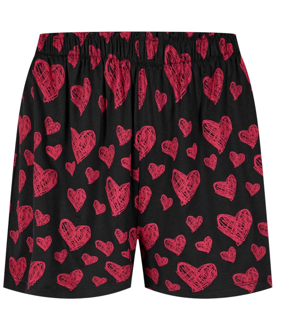 Womens/ladies Nikka Hearts Pyjama Shorts Red Hugo-3