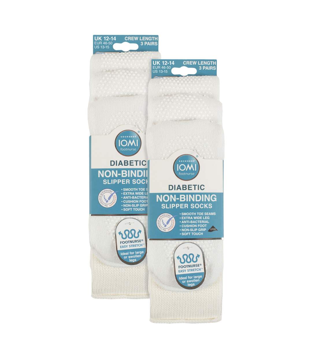 Paquet de 3 chaussettes pantoufles unisexes pour diabétiques avec poignées-2