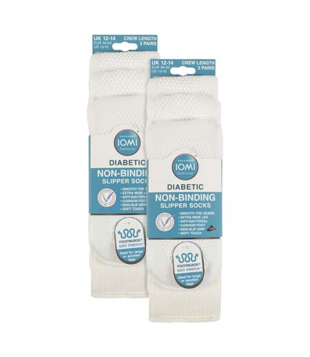 Paquet de 3 chaussettes pantoufles unisexes pour diabétiques avec poignées