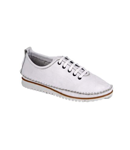 Mod Comfys Womens/Ladies Flexi Softie Leather Sneakers (White) - UTDF2058
