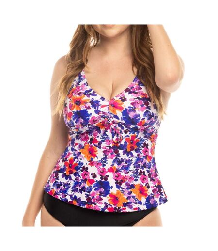 Maillot de bain tankini mauve/fleurs femme sun project 2587 - taille 2
