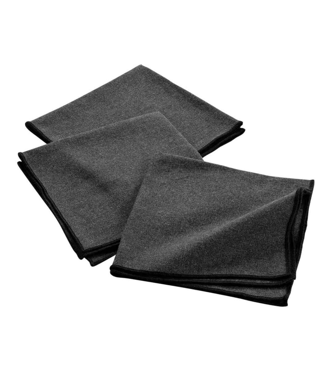Lot de 3 Serviettes de Table Mistraline 40x40cm Anthracite-1