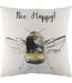 Bee happy cushion cover one size black/yellow/white Evans Lichfield-1
