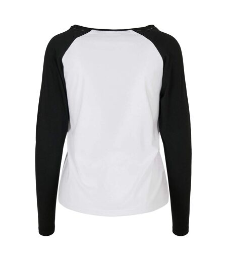 T-shirt Manches Longues Motif/style Contrasté Femme Blanc Noir Urban Classics