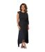 Robe Mi-longue Manches Chauve-souris Femme Noir AX Paris-1