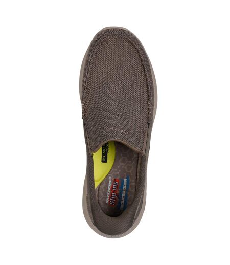 Mens Pollard Wilfred Slip-in Trainers Taupe Skechers