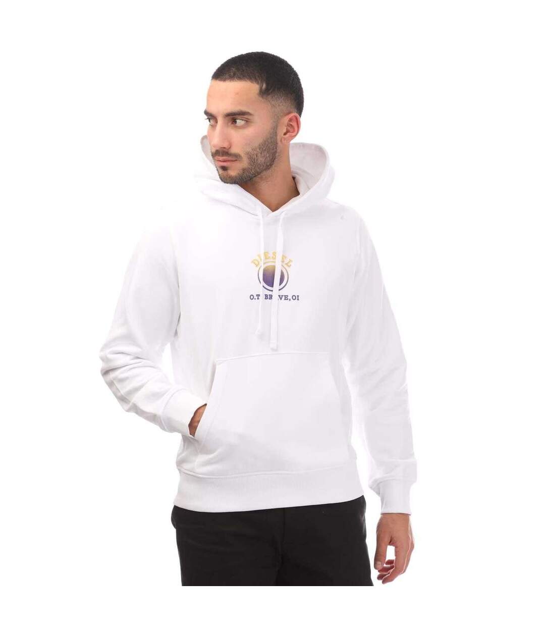 Sweat À Capuche S Ginn E Homme Blanc Diesel-2