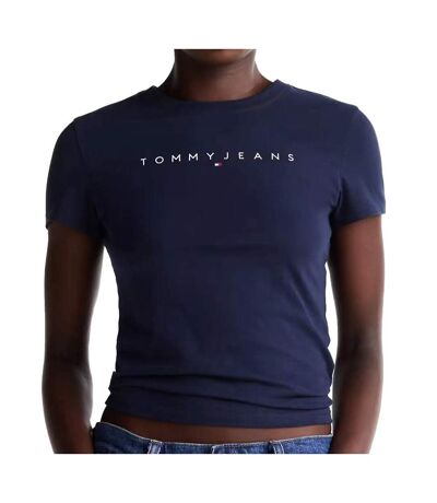 T-shirt marine femme tommy hilfiger linear dw0dw18398 - m