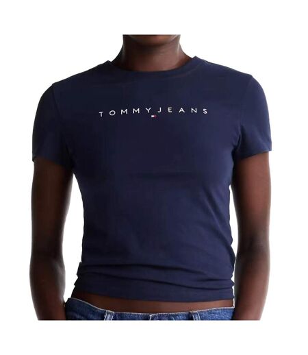 T-shirt marine femme tommy hilfiger linear dw0dw18398 - m