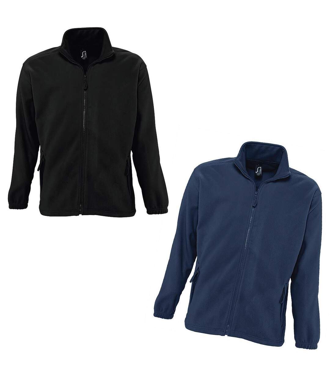 Lot de 2 vestes polaires zip intégral - Homme - 55000 - noir et marine