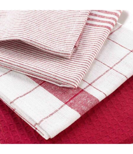 Lot de 3 Torchons Vibrato 50x70cm Rouge