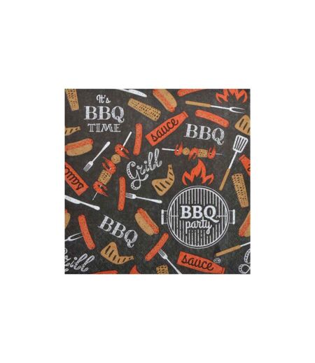 Lot de 20 Serviettes en Papier BBQ Party 33x33cm Noir