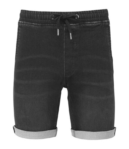 Bermuda en jean avec cordon de serrage - Homme - WB907 - noir denim
